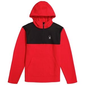 Spyder Men's Half Zip Pullover sweater with hood Men M Red & Black